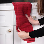 All-Clad Solid & Coordinate Kitchen Towels: Highly Absorbent, Super Soft Long Lasting 100% Cotton, 17" x 30" Tea Towels for Cleaning & Drying Dishes, Pans, Glassware, Countertops, 4-Pack, Chili