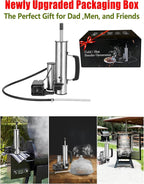 Advanced Smoke Tube for Pellet Smoker, Latest Upgrade Cold Smoker Generator for Gas Grilling, Portable Cordless Electric, Hot or Cold Smoking: Fit Any Grill or Smoke, Perfect Gifts for Men, Fathers