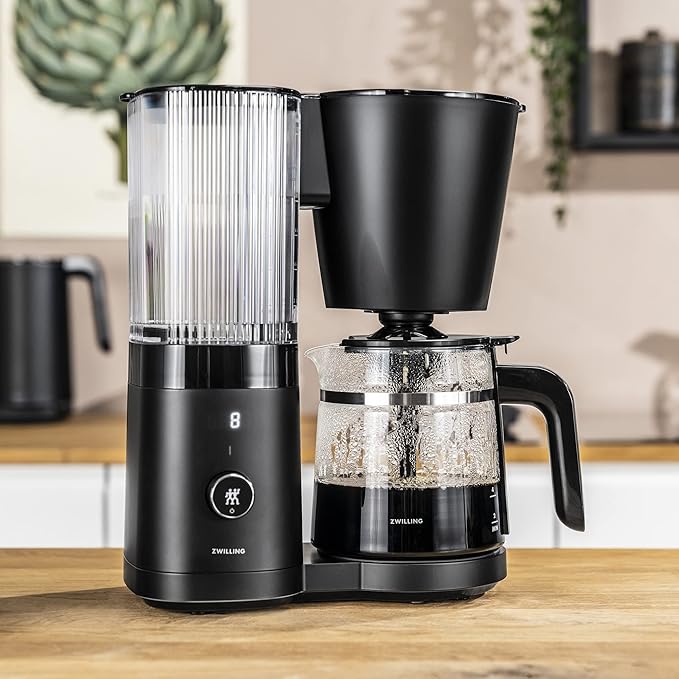 ZWILLING Enfinigy Glass Drip Coffee Maker 12 Cup, Awarded the SCA Golden Cup Standard, Black