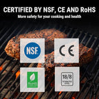 ThermoPro 650 ft Bluetooth Meat Thermometer with 4 Color-Coded Probes, Wireless Meat Thermometer Digital Wireless with Timer, Commercial Cooking Tools & Utensils Rechargeable for Smoker Oven