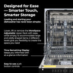 Kenmore 24" Built-in Stainless Steel Tub Dishwasher SmartWash, UltraWash, SmartDry Plus, MoreSpace Adjustable Rack and Leak Detect, Energy Star Certified, Black