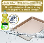 Ultra Cuisine Nonstick Half Sheet Baking Pan - Food Safe Coating, Warp & Scratch Resistant Texture for Airflow, & Carbon Steel Design Durable for Professional Quality Roasting, Size 13 x 18 inch