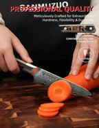 Kitchen Utility Knife 5 Inch, Professional Kitchen Chef Knife, Ultra Sharp Damascus Powder Steel with Full-tang Resin Handle, Bi Series