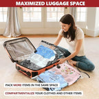 SUOCO Travel Vacuum Bags for Luggage with Portable Electric Pump, 15 Combo (5L/5M/5S) Packing Seal Bags for Clothing Suitcase Backpack, Space Saver Compression Clothes Storage Bags