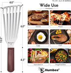 6 Inches Fish Turner, Slotted Fish Spatula Dishwasher Safe NSF, Shovel Brown