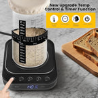 Sourdough Starter Warmer Mat with 24H Timer & Memory Function, Precise 1°F Thermostat Control (70-140°F), Perfect Bread Fermentation Mat for Home Baking