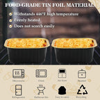 Mini Cake Pans With Lids, BAKINGPAK 30PCS 5OZ Square Mini Aluminum Pans Disposable Aluminum Foil Cupcake Cups Individual Cake Pans with Lids for Children Party Wedding Party,Black Gold