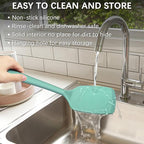 Coukre 2 Pack Silicone Spatula Set, High Heat Resistant, BPA Free Kitchen Spatula, Solid & Slotted Turner for Non-Stick Pans, Sautéing, and Flipping (2, PureAquaGreen)