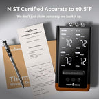 ThermoMaven Wireless Bluetooth Smart Meat Thermometer: Standalone Base, WiFi Thermometer with Sub-1G, 6 Sensors NIST Certified Accuracy, 4 Probes, for Kitchen, BBQ, Grill, Oven, Smoker, Rotisserie