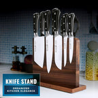 Cutluxe Magnetic Knife Holder – Magnetic Knife Block, Acacia Wood Knife Stand for Kitchen Counter, Slim & Double Sided, Powerful Magnet Strips, Organized Storage Rack & Modern Display Board