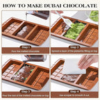 3 Pcs Dubai Chocolate Bar Mold Deep Silicone 0.85 Inch Large Stuffed Chocolate Molds Nonstick Break Apart Square Shape Thick Candy Bar Molds