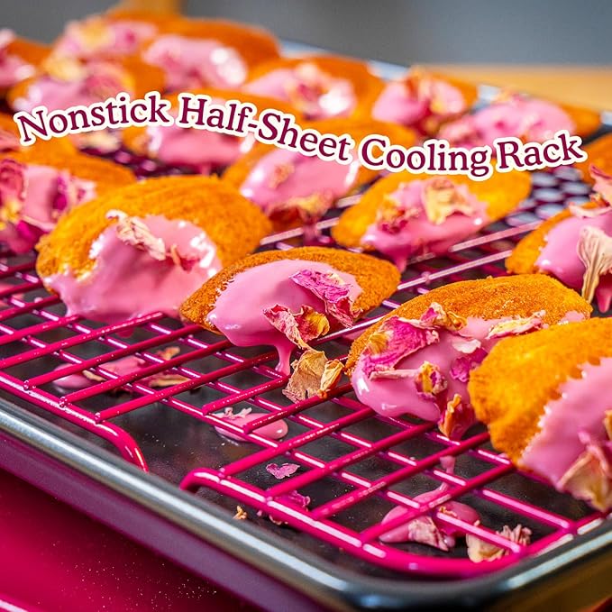 Great Jones Big Chill Wire Cooling Rack (Broccoli) – 16.9" × 11.4" Heavy-Weight Aluminized Steel,Nonstick Baking Rack – Oven Safe 450 °F, Bacon & Cookie Cooling Rack – Fits Half Sheet Pans