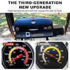 BBQ Thermometer 2-3/8" Oversized Dial, 50-800°F Smoker Thermometer Weatherproof with Easy Read Numbers - Grill Temp Gauge for Charcoal Grill & Meat Smoking Kit Includes Mounting Hardware