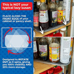 Mighty Susan Sidekick Steel-Reinforced Rotating Cabinet Organizer - Rectangular Turntable for Tall Bottles & Bulk Storage - Holds Up to 30 lbs with Non-Slip Mat - Perfect for Kitchen and Pantry