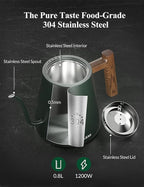KLEAH Gooseneck Electric Kettle with Temperature Control - 0.8L Automatic Shut Off Tea & Coffee Kettle, Hot Water Boiler Pour Over Coffee Kettle, 1200W Quick Heating Keep Warm, Green