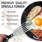 Fish Spatula Stainless Steel, Size 11 inch, Blade 6.5 inch, Plastic Handle, Flexible Metal, Angled Slotted Turner