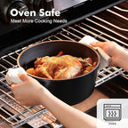 SENSARTE Nonstick Cookware Set Pots and Pans Set Kitchen Non-stick Cooking Set, Dishwasher & Oven Safe, Induction Compatible, Free of Intentionally Added PFOA/PFOS, 15pcs, Black