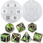 LET'S RESIN Upgraded Large DND Silicone Molds for Resin with 7 Cavities, Polyhedral Stereoscopic Game Epoxy Resin Molds for DIY Dice Making, Table Board Game