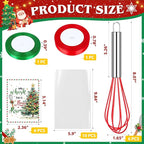 6 Set Christmas Whisk Gifts for Neighbor, Christmas Baking Supplies Include Silicone Whisks Greeting Card Ribbon and Plastic Bag Xmas Cooking Utensils for Neighbor Employee Stocking Stuffers Ideas