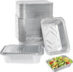 Notwoe® 50pc Disposable Aluminum Pans With Lids, 7x5 Combo Set, Disposable Baking and Cake Pan. (50 Pack w/Lids)