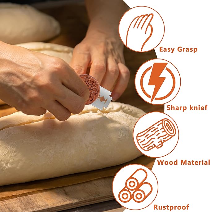 UFO Bread Lame Cutter for Homemade Sourdough,Bread Scorer Tool for Sourdough with 5 Blades and Storage Cover,Slashing Tool Bread Cutting Knife for Artisan Bread and Makers (Circle-red)