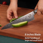 Chef Knife 8 inch, Damascus Chef Knife Japanese VG10 Core Steel with 66-Layers High Carbon Professional Sharp Chefs Knife 8" Blade Ergonomic Beautiful Blue Resin Handle Gift Boxed