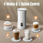 Milk Frother, 4-in-1 Electric Milk Frother and Steamer, Automatic Hot and Cold Foam Maker and Milk Warmer for Coffee, Latte, Cappuccino, Macchiato, Hot Chocolate(Pearl White)