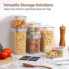 ComSaf Food Storage Containers with Lids Set of 3 (2L/2.1Qt) (1.4L/1.5Qt) (0.8L/0.8Qt), Airtight Food Storage Container, Plastic Canister Sets for Kitchen, Pantry Organizer for Sugar, Cereal and Snack