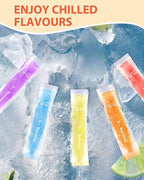 150 Disposable Ice Popsicle Mold Bags (8x2") for DIY Natural Fruit Snacks, Juice & Smoothies, Ice Pops Molds | BPA-Free, Zip Seals, Funnel Included