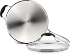 AVACRAFT 18/10 Tri-Ply Stainless Steel Saute Pan with Lid, Helper Handle, Induction & Stovetop, Versatile Stainless Steel Skillet, Cookware (3.5 Quarts)
