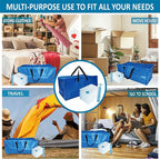 12 Pack Heavy Duty Extra Large Moving Bags with Backpack Straps & Large Vacuum Storage Bags Moving Supply Combo, Moving Totes with Handles & Zippers for Space Saving, Fold Flat, Includes Vacuum Bags