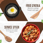 INTAJ Wooden Spoon Set for Cooking & Serving – 6-Piece Eco-Friendly Kitchen Utensils – Handmade Acacia Wood Spoons for Serving, Gifting & Daily Use – Non-Toxic, Sustainable Cookware Essentials