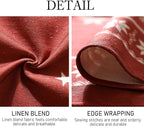 ISAENNE Designer Christmas Red Rectangular Tablecloth,Linen Table Cloth with Snowflakes Pattern,Wrinkle Resistant Decor Tablecloths for Dining Kitchen Thanksgiving Christmas,55"*87"-Carol C