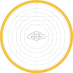 17.75 Inch Round Silicone Pastry Mat | Non Stick BPA-Free | Metric & Imperial Guides | Oven Microwave Freezer Dishwasher Safe - 450 °F to -40 °F