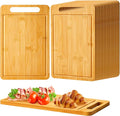 Nuenen 30 Pcs Bulk Wood Cutting Board with Handle 12 x 7.8 Inch Acacia Bamboo Wooden Kitchen Serving Chopping Boards for Pizza, Bread, Charcuterie, Fruit, Vegetables (Bamboo)