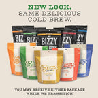 Bizzy Organic Cold Brew Coffee | Dark & Bold Blend | Coarse Ground Coffee | Dark Roast | Micro Sifted | Specialty Grade | 100% Arabica | Brew Bags | 4 Count | Makes 14 Cups