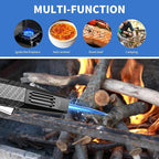 Butane Torch Lighter,Windproof Refillable Kitchen Cooking Torch,Adjustable Flame Solar Beam Blow Torch with Safety Lock for Candle Camping BBQ (Not Included Butane Gas) (Black)