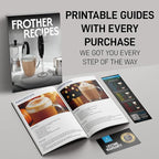 Zulay Kitchen Premium Gift Milk Frother Complete Set - Handheld Foam Maker, Stencils & Frothing Pitcher Set - Whisk Drink Mixer for Coffee - Mini Blender for Cappuccino, Frappe - Black