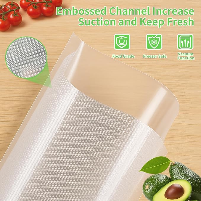 MakMeFre 100 Gallon Size 11" x 16" Vacuum Sealer Bags with BPA Free and Heavy Duty,Great for Food Storage Vaccume Sealer PreCut Bag