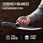 Huusk Viking Boning Knife 6 inch, Japanese Boning Knives for Meat Cutting, Full Tang Fillet Knives with Sheath, Brisket Trimming Knives for BBQ, Camping, Ideal Gift