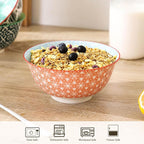 Cereal Bowls Set of 6 for Kitchen, 23oz Ceramic Bowls for Soup, Salad, Dessert, Rice, Serving, Oatmeal, Dishwasher & Microwave Safe, Assorted Colors