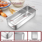 LIANYU Stainless Steel Loaf Pan, 12x5 Inch Large Bread Pan for Baking, Metal Bakeware for Meatloaf, Sourdough Bread, Lasagna, Cake, Healthy & Non Toxic, Oven & Dishwasher Safe