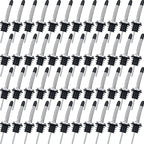 48 Pcs Stainless Steel Bottle Pourers Tapered Liquor Pourers with Rubber Dust Caps Tapered Spouts Set Bar Supplies Vinegar Bottle Dispenser Wine Liquor Spout for Oil Beer Drink Water