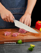 Chef Knife 8 Inch, German High Carbon Stainless Steel Kitchen Knife with Ergonomic White Handle, Ultra Sharp Professional Cooking Knife in Gift Box for Home & Restaurant