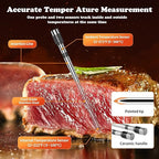 Wireless Meat Thermometer-Multi Sensors Digital Food Thermometer with Ultra-Thin Probes, Accuracy Smart Bluetooth Meat Thermometer for Steak, BBQ, Oven, Grill, Smoker (4 Probes)