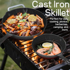 WANGYUANJI Heavy-Duty Cast Iron Skillet Set – Durable Frying Pans for Stove, Oven, Grill & Campfire, Easy to Use and Clean, Black(5.91inch,7.87inch,10.04inch)