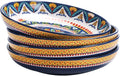 Bico Havana Pasta Bowls, 35oz Salad Bowl Set of 4, Large Ceramic Serving Dinner Bowls for Soup and Cereal, Microwave and Dishwasher Safe, Gift for Housewarming and Thanksgiving