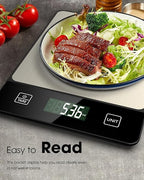 Mik-Nana Food Scale, 22lb Digital Kitchen Scale Weight Grams and Oz for Baking Cooking Coffee Meal Prep Package Postage, 6 Units with Tare Function, 1g/0.04oz Precise Graduation (Black)