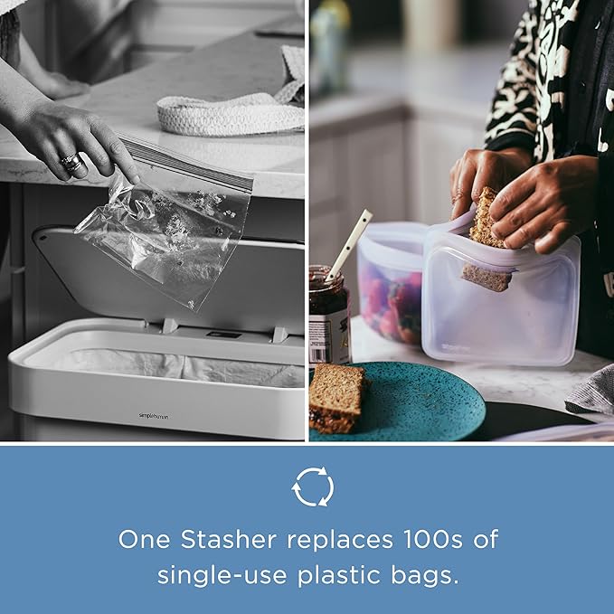 Stasher Premium Silicone Reusable Food Storage Bowl, Deep Ocean, Microwave, Sous Vide, Dishwasher, Oven and Freezer Safe, BPA Free, Leak-free, Eco-friendly, 1-Cup Bowl