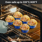 EUSOAR Disposable Ramekins with Lids, Royal Blue 50pcs 5oz Creme Brulee Ramekins Disposable, Muffin Liners Cups，Mini Cheesecake Foil Pans Dessert Containers with Lids for Party Favor Birthday